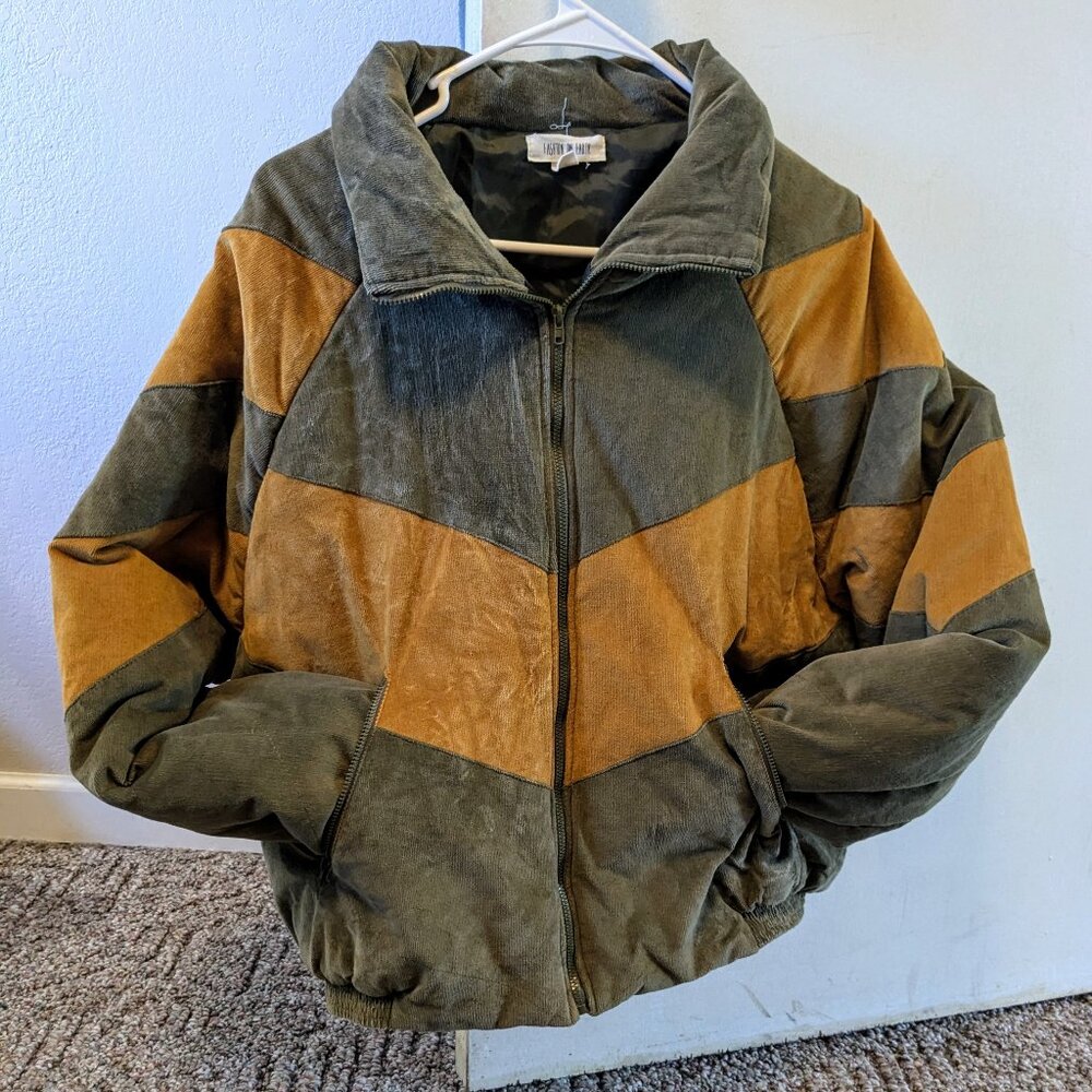 70s style poofy bomber jacket size small